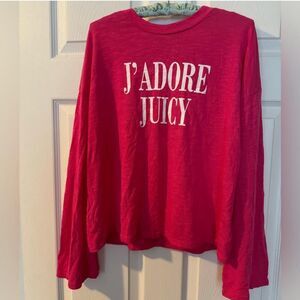 Juicy Couture "J Adore Juicy" Women's Hot Pink Long Bell Sleeved Shirt